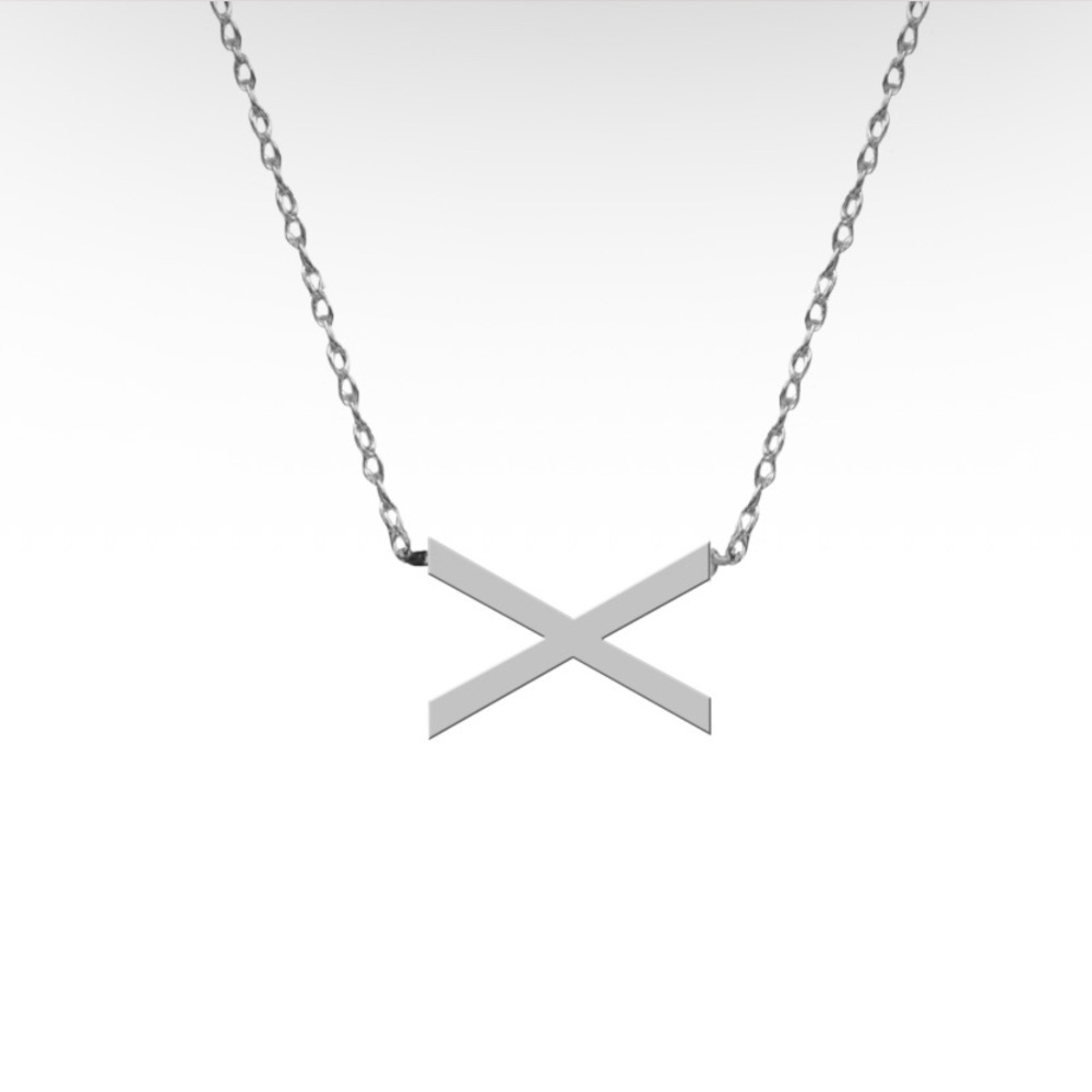 Silver “X” Pendant Necklace